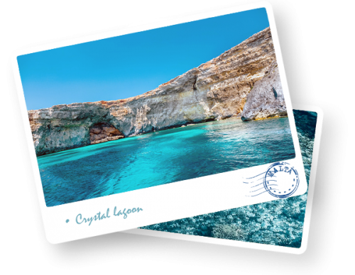 crystal lagoon in comino near blue lagoon in malta