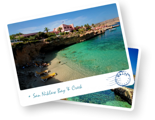 san niklaw bay in comino near blue lagoon in malta