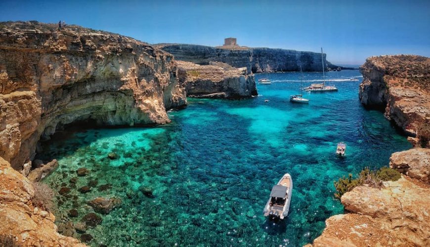 comino island crystal lagoon beach malta