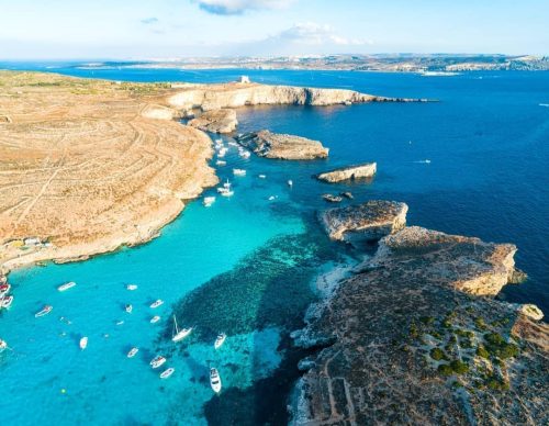 malta blue lagoon bay comino island