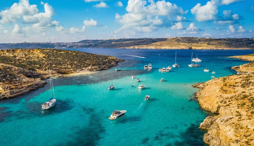 malta blue lagoon beach in comino