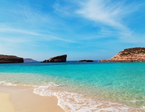 malta blue lagoon beach in comino
