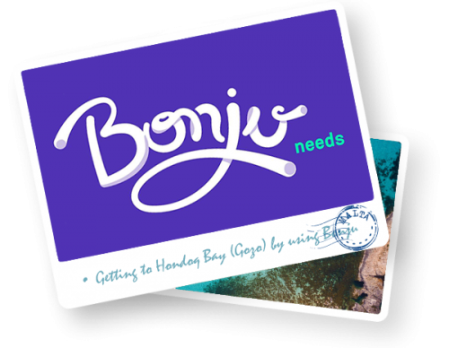 Getting to Hondoq Bay (Gozo) by using Bonju Needs